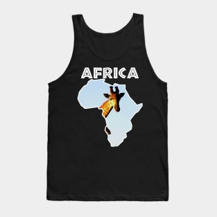 African Wildlife Continent Blue Sky Giraffe Tank Top